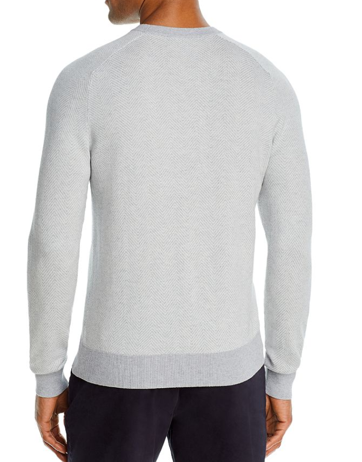 The Men's Store Cotton-Blend Chevron Crewneck Sweater