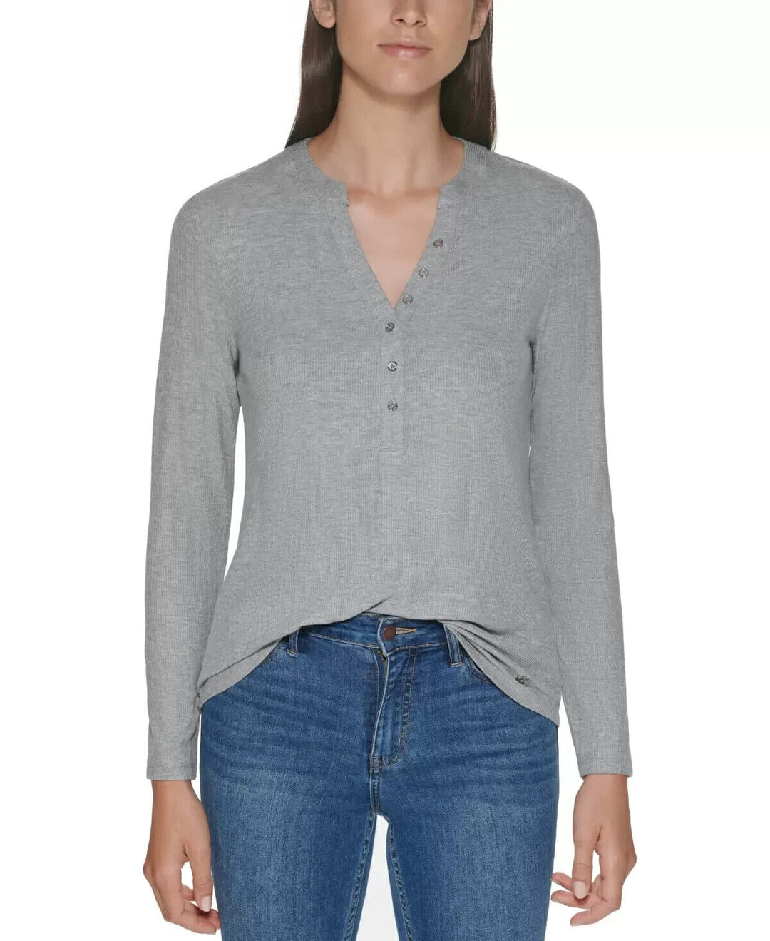 Calvin Klein Long Sleeve Henley MSRP $59.50 Size XL # 5C 2412 NEW