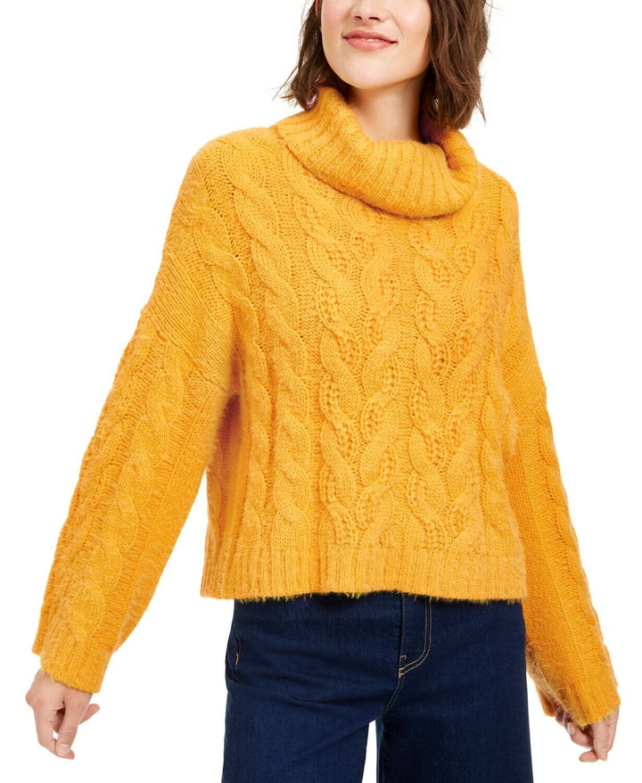 Sun + Moon Cowl-Neck Cable-Knit Sweater MSRP $69 Size L # 5D 1564 NEW