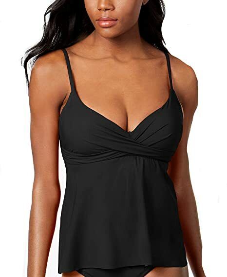 Coco Reef Diamond-Wrap Bra-Sized Tankini Top $90 Size 10/34C # 30A 142 NEW