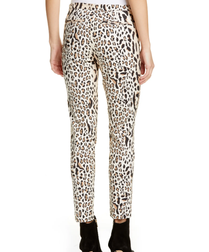 Pantalones ajustados de cintura alta con estampado de leopardo ATM $295 Talla 4 # TR 522 NUEVO