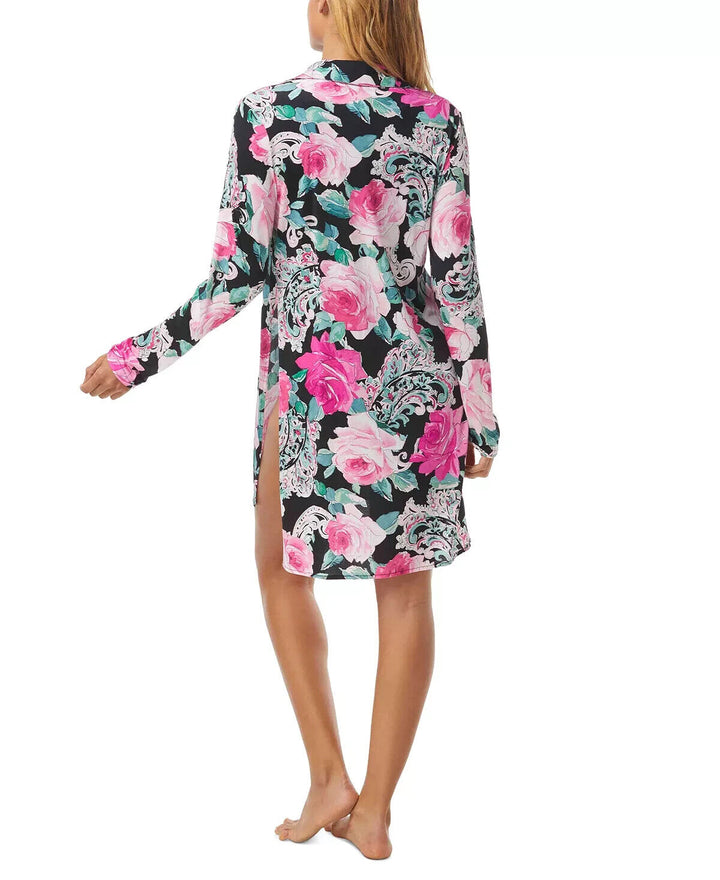 Carmen Marc Valvo Floral-Print Tie-Front Cover-Up