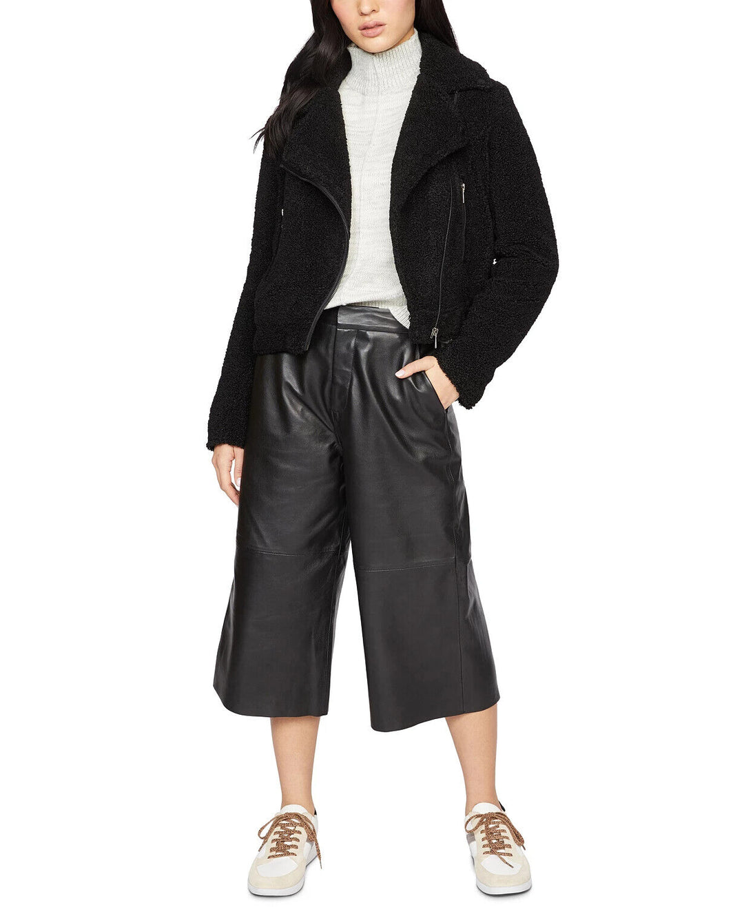 Sanctuary Classic Faux-Sherpa Moto Jacket