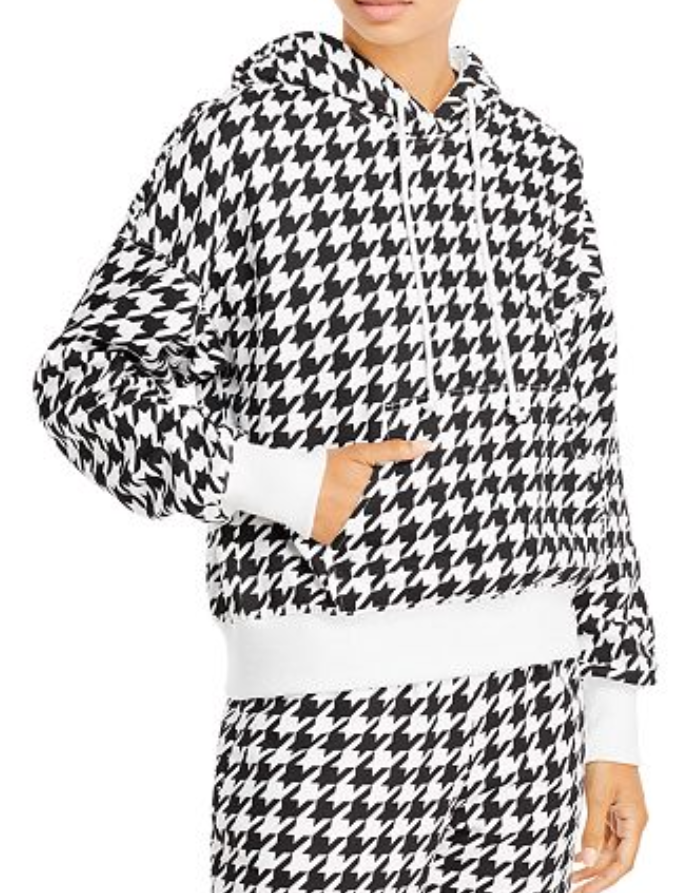 AQUA x Scout the City Houndstooth Print Hoodie Size XS # 6D 1501 NEW 