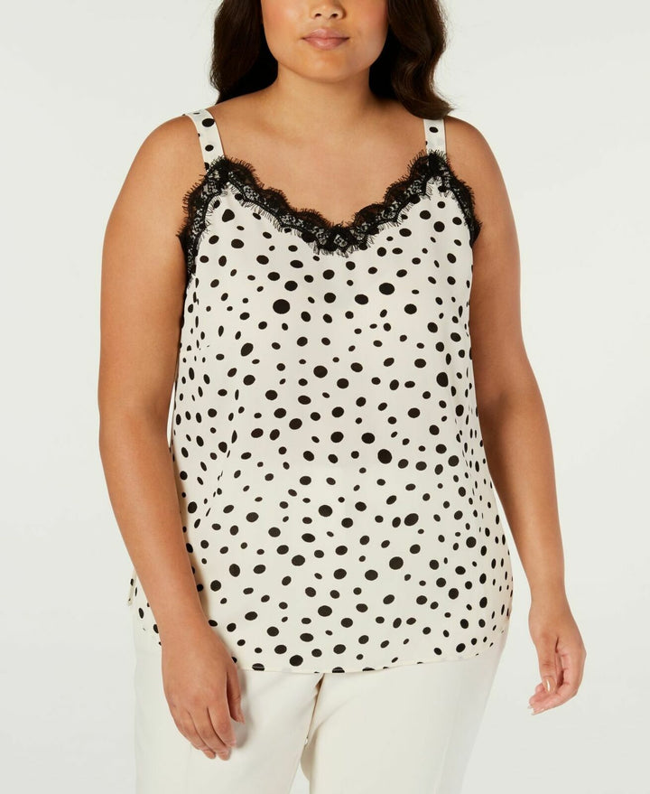 Bar Iii Plus Size Polka Dot Camisole MSRP $59 Size 1X # 6A 1283 NEW