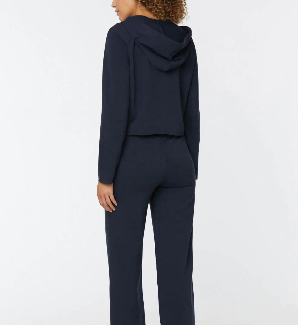 NYDJ Cropped French Terry Split-Neck Hoodie