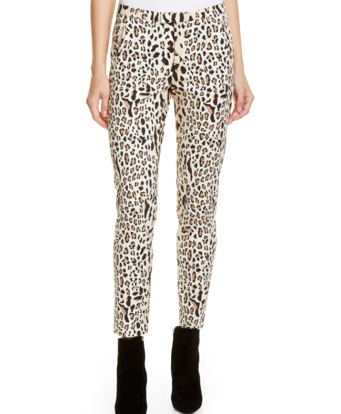 ATM Leopard Print High-Waist Slim Pants  $295 Size 4 # TR 522 NEW