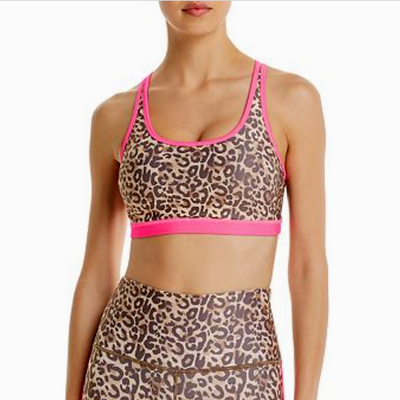 Wear It To Heart Leopard Print Strappy Sports Bra MSRP $70 Size XS # 5A 1457 NEW