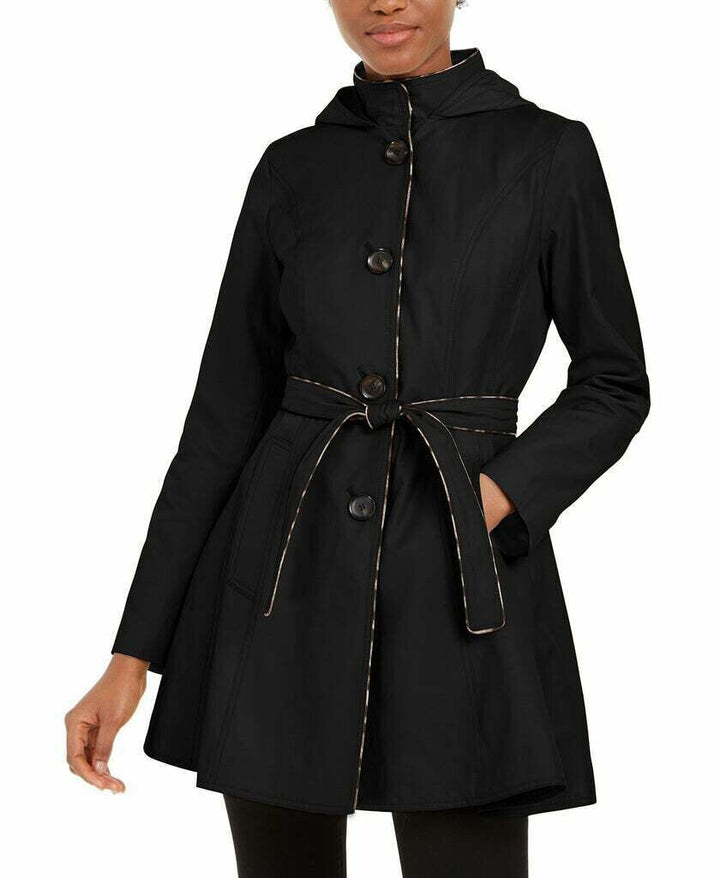 Laundry by Shelli Segal Belted Hooded Raincoat MSRP $180 Size L # 20B 584 NEW