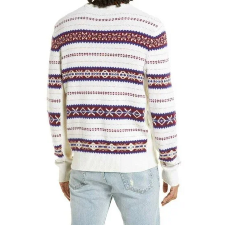 Rag &amp; Bone Suéter Wesley Fair Isle de lana con cuello redondo MSRP $395 Talla M # 4D 436 1