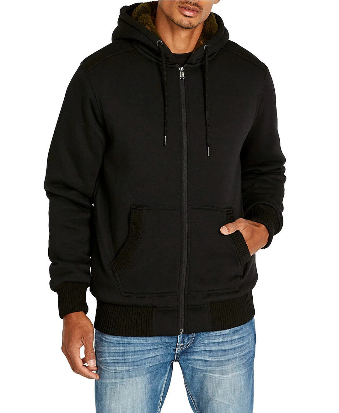 Buffalo Men's Fasox Sherpa Lined Full Zip Sweatshirt $89 Size L # 6D 1418 NEW