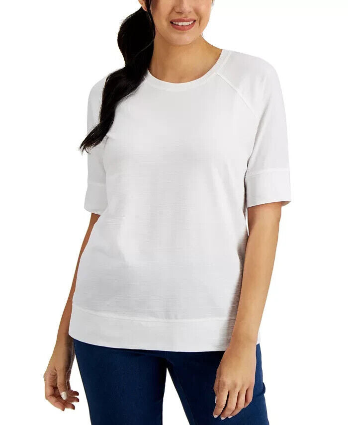 Karen Scott Textured Raglan-Sleeve Top MSRP $29 Size XS # 4B 541 NEW