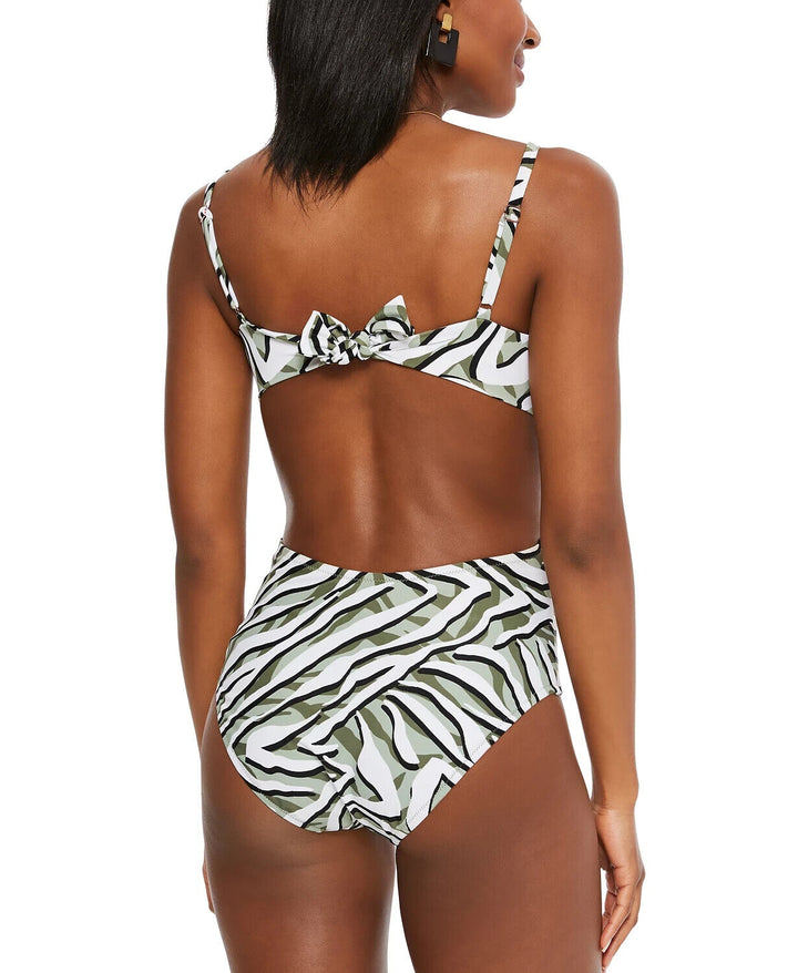 Bar III Hypno Beach Chic Twist-Front One-Piece Swimsuit