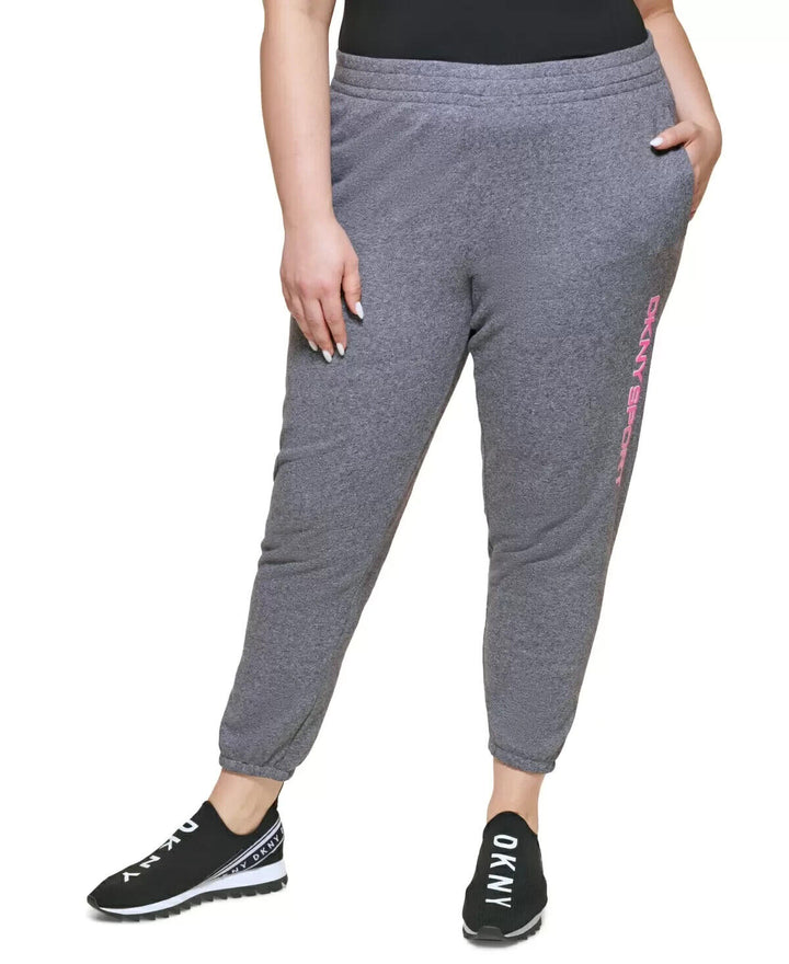 DKNY Sport Plus Size Logo High-Rise Joggers MSRP $69 Size 3X # TR 1285 NEW