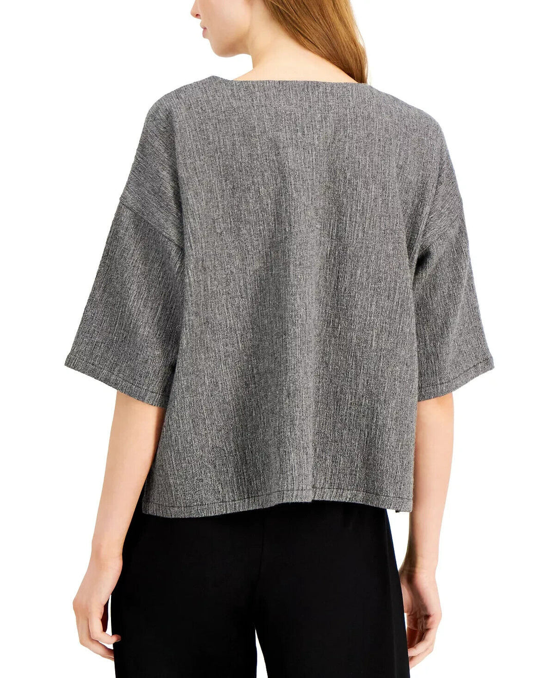 Top tejido con cuello redondo de Eileen Fisher MSRP $ 228 Talla M # 5B 1853 NUEVO