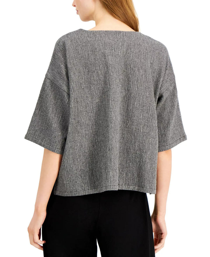 Top tejido con cuello redondo de Eileen Fisher MSRP $ 228 Talla M # 5B 1853 NUEVO