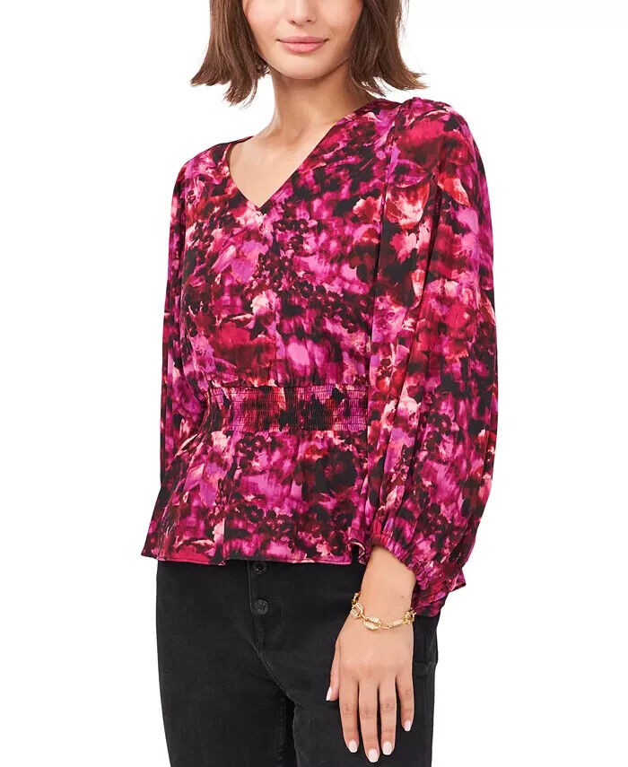 Vince Camuto Printed Peplum Blouse MSRP $89 Size XL # 5D 2268 NEW