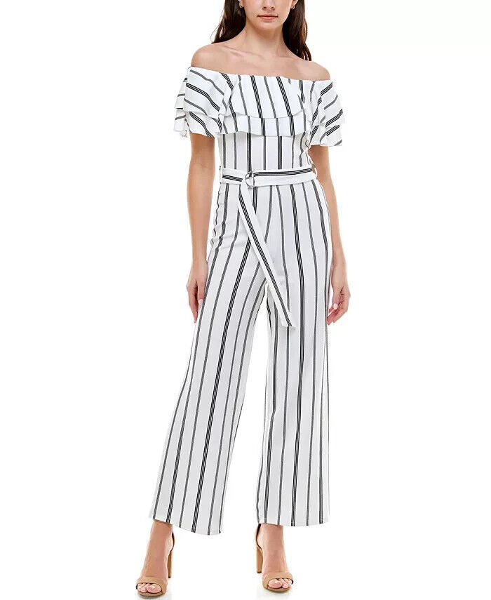 Don't You Dare Junior Off-The-Shoulder Jumpsuit $39 Size L # 3A 1807 NEW