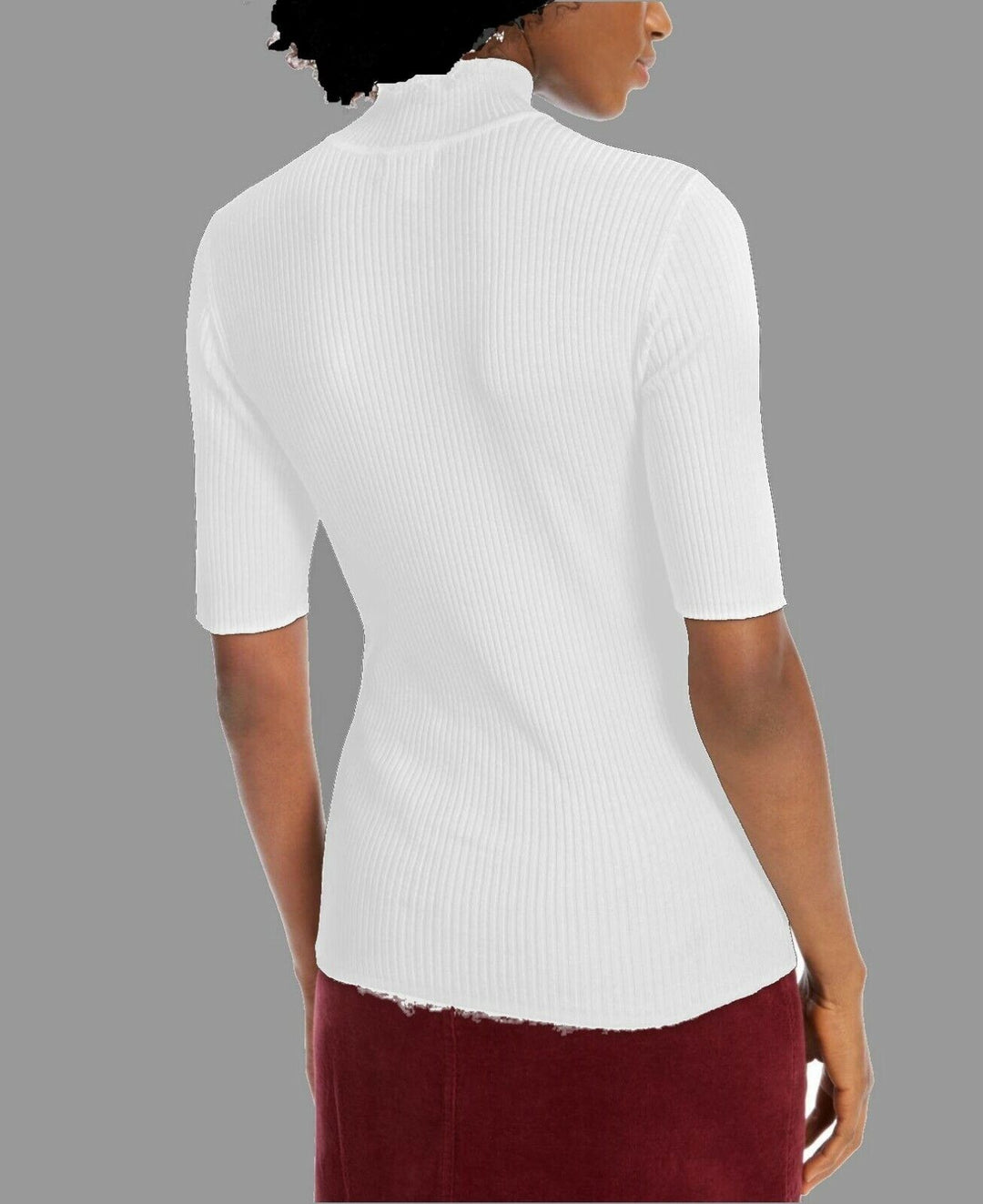 Maison Jules Ribbed Mock Neck Top