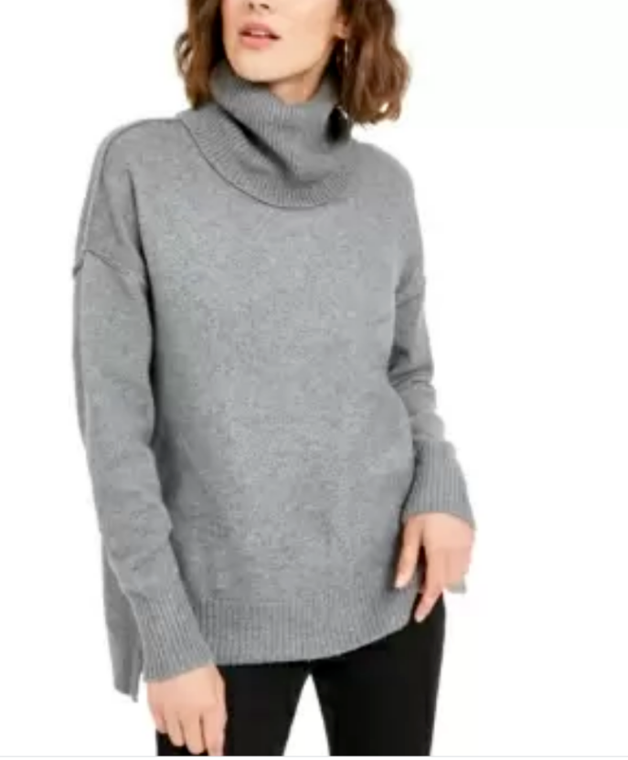 Bar III Becca Tilley x Turtleneck High-Low Sweater MSRP $69 Size L # 5D 1562 NEW