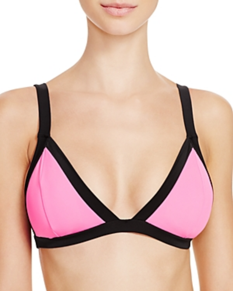 Sole East Sobe Color Block Triangle Bikini Top MSRP $52 Size L # U8 376 NEW