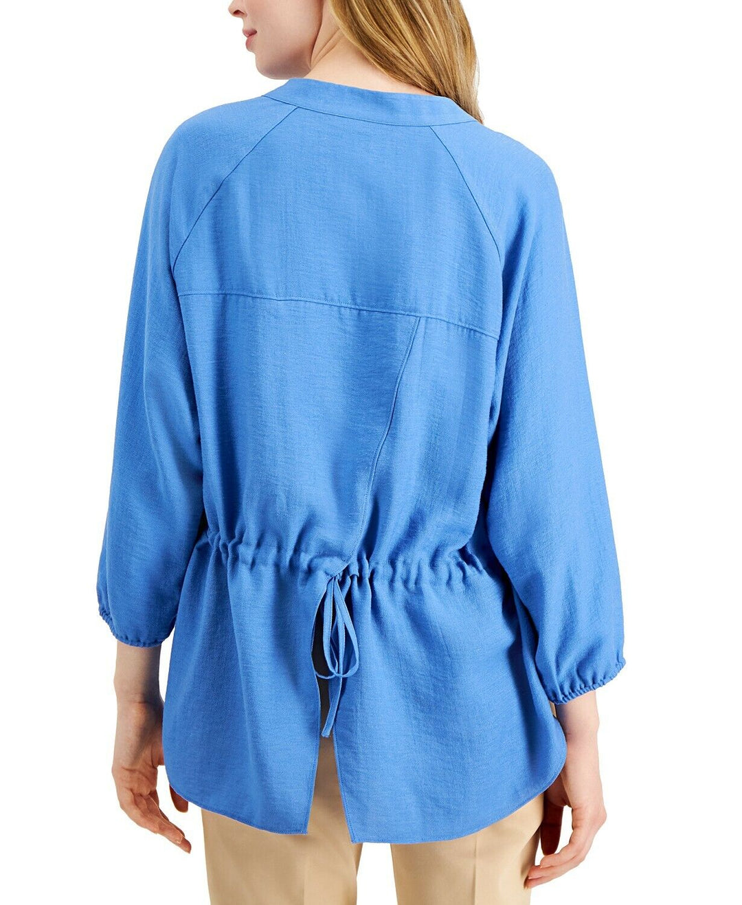 Alfani Top con mangas de obispo y amarre en la espalda MSRP $69 Talla XS # 6A 1205 NUEVO