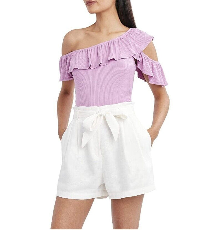 BCBGMAXAZRIA Ruffled Asymmetrical Top