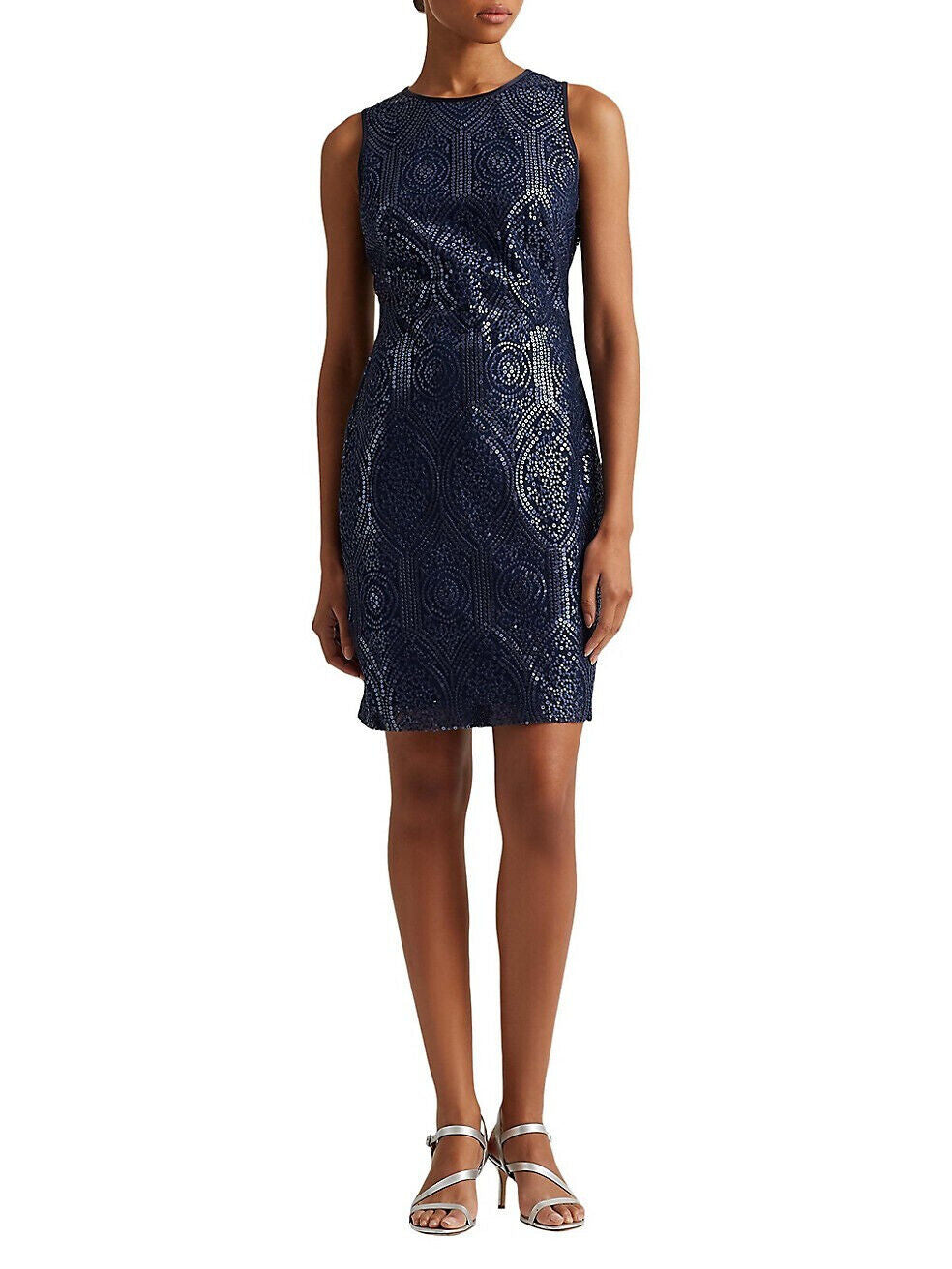 Ralph Lauren Sequinned Art-Deco Sleeveless Dress MSRP $175 Size 2 # 1B 1554 NEW