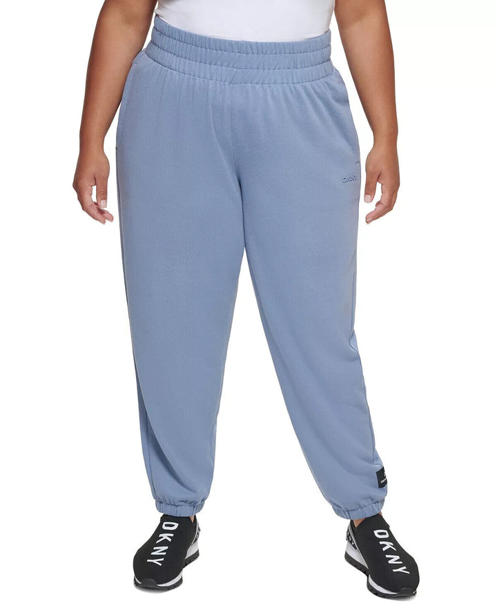 DKNY Sport Plus Size Embossed-Logo Jogger Pants