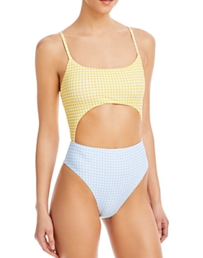 AQUA Swim Colorblock Cutout Maillo One Piece Swimsuit Size M # UB9 409 NEW