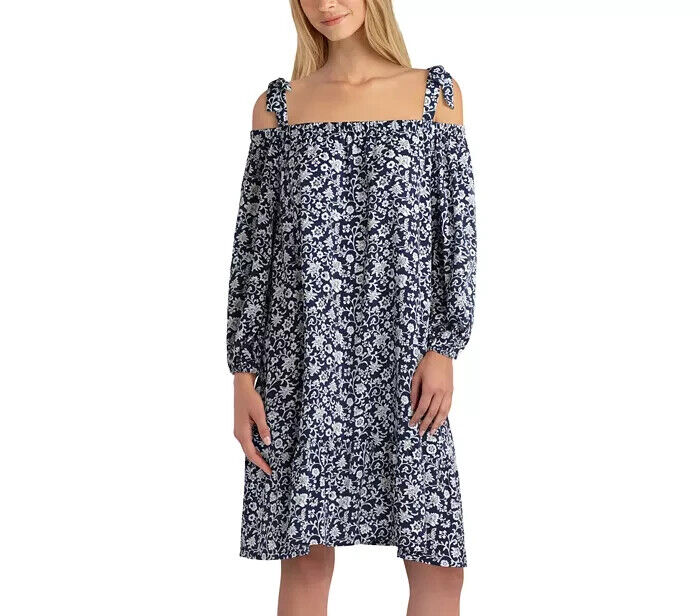 Gigi Parker Floral-Print Cold-Shoulder Dress