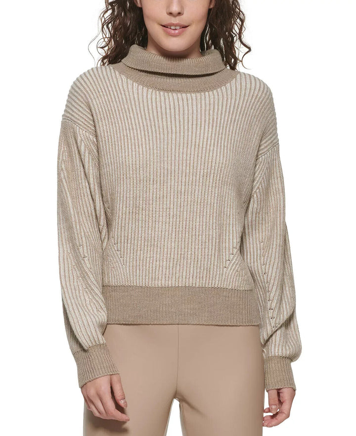 DKNY Turtleneck Contrast Sweater MSRP $89 Size XL # 5A 2015 NEW