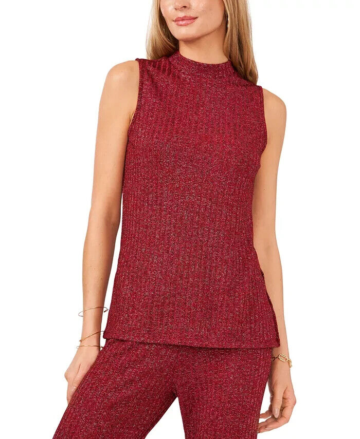 Vince Camuto Sleeveless Rib-Knit Mock Neck Top Size M # 5D 2261 NEW