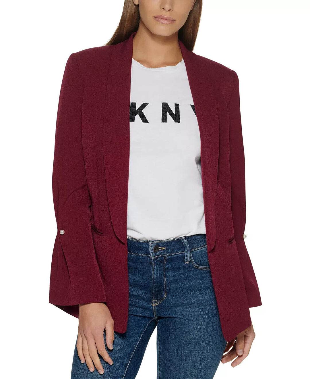 DKNY Petite Open-Front Shawl-Collar Jacket MSRP $129 Size 14P # 20A 655 NEW