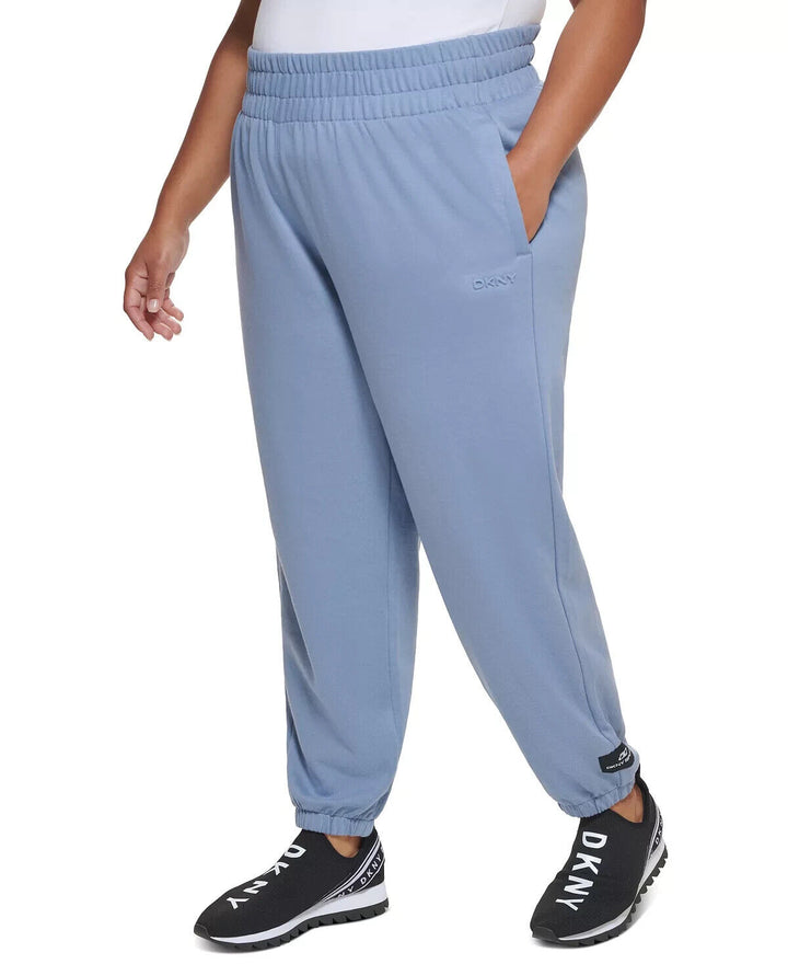 DKNY Sport Plus Size Embossed-Logo Jogger Pants