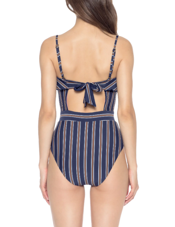 Isabella Rose Broadway Striped & Ruffled 1Pc. Swimsuit