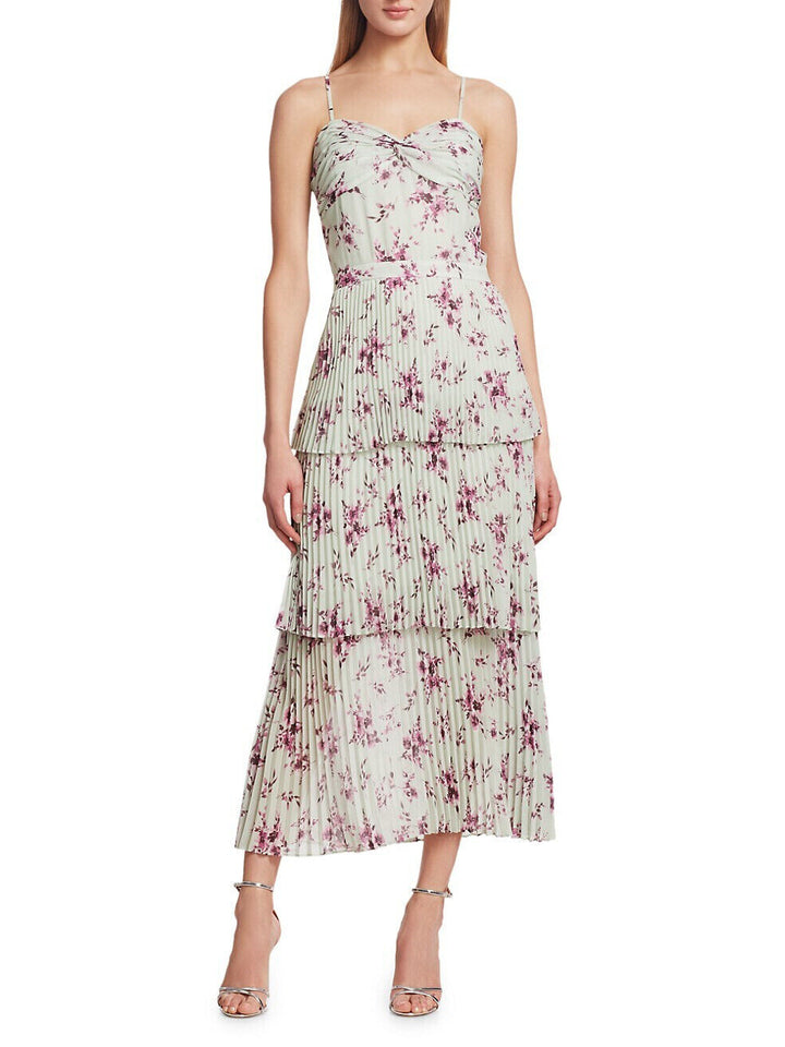 ML Monique Lhuillier Printed Maxi Dress Size 12 # 12B 1355 NEW