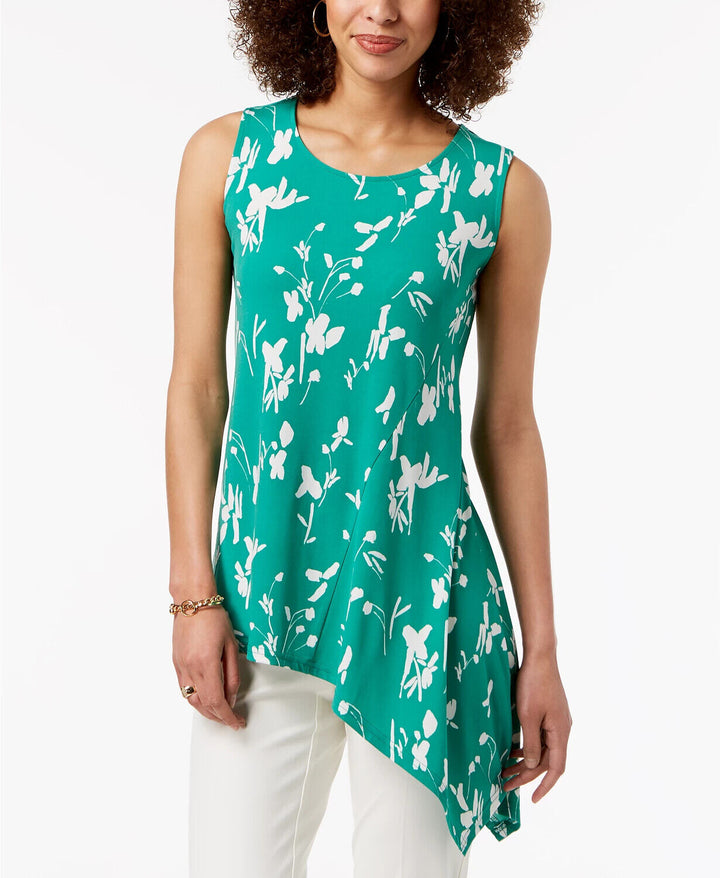 Alfani Printed Asymmetrical Top MSRP $59 Size M # 3B 1470 NEW