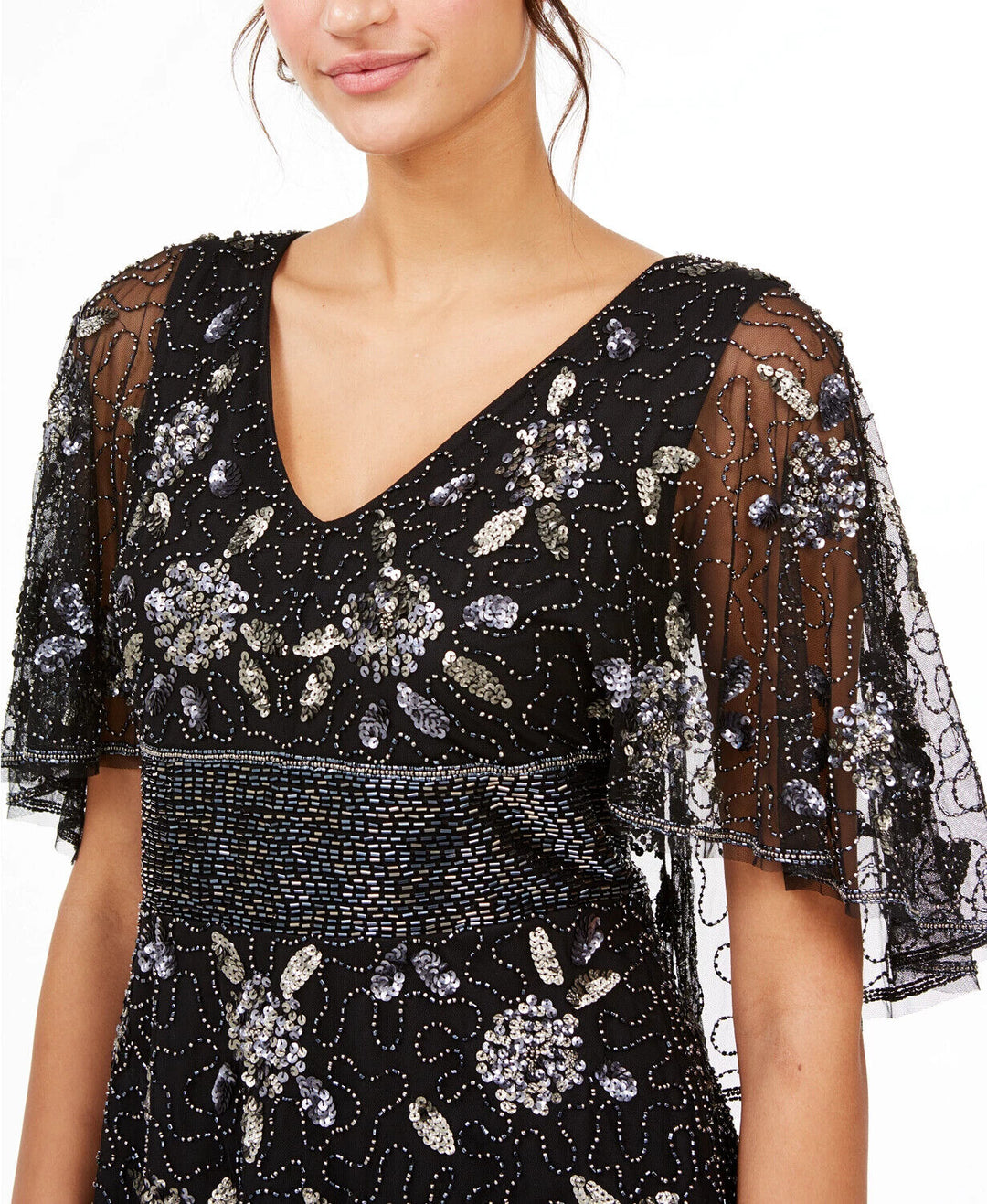 Adrianna Papell Embellished Capelet Top