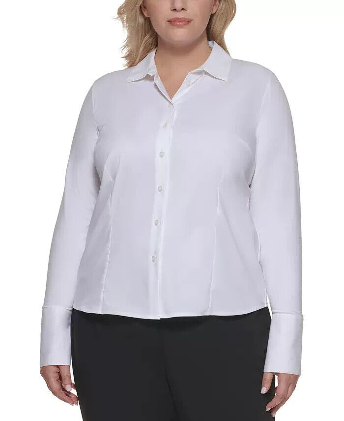 Calvin Klein Plus Size Wrinkle-Resistant Shirt MSRP $84 Size 14W # 4B 438 NEW