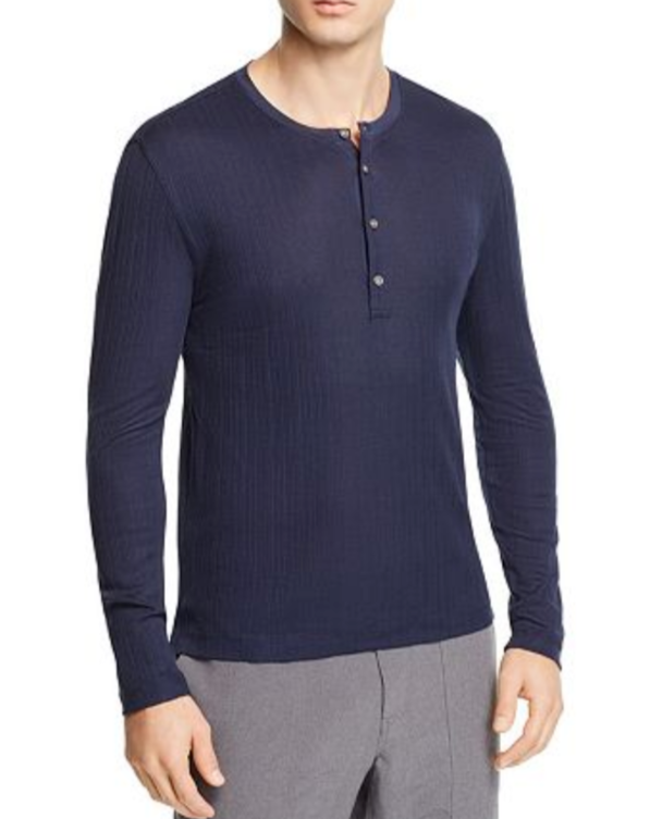 Michael Kors Ribbed Long-Sleeve Henley MSRP $128 Size L # 6D 1562 NEW