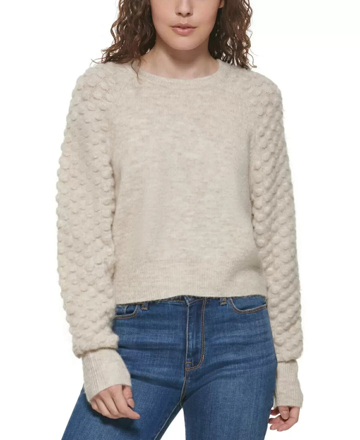 DKNY Pom-Pom-Sleeve Sweater MSRP $89 Size XL # 5D 2198 NEW