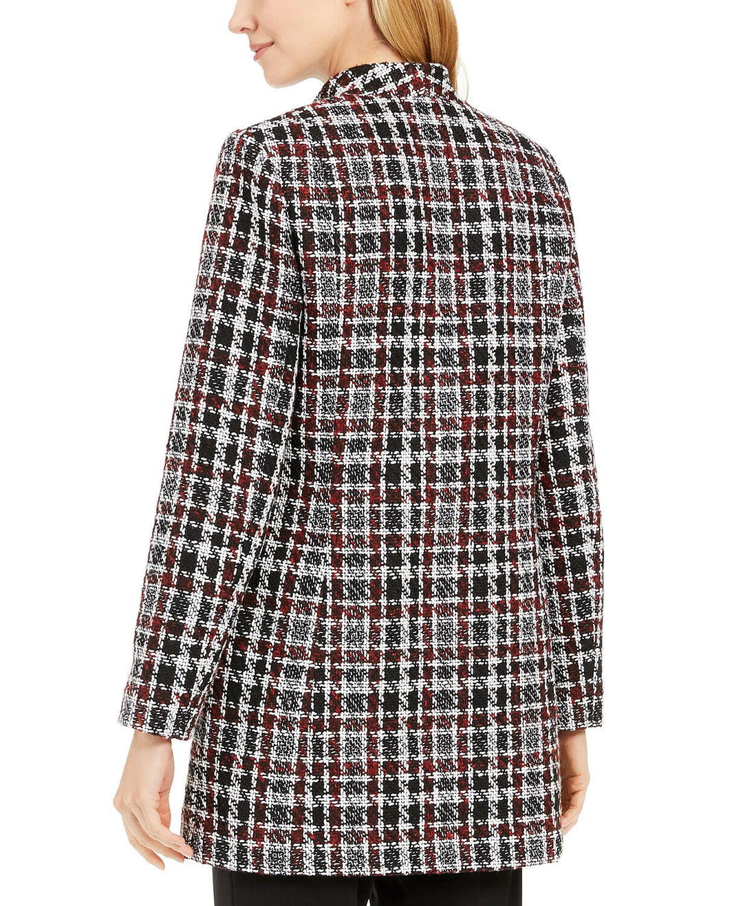 Calvin Klein Tweed Plaid Topper Chaqueta Tamaño 6 # 16B 65 NUEVO