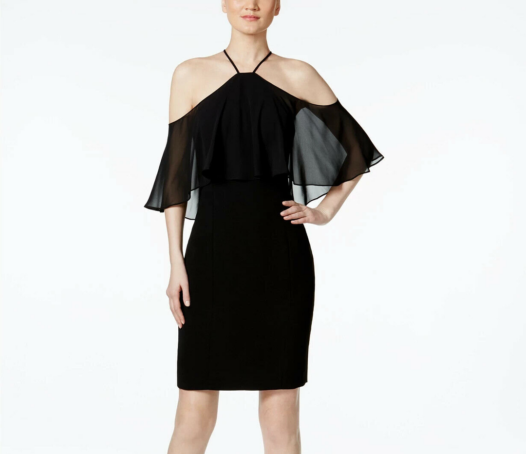 Calvin Klein Cold-Shoulder Sheath Dress