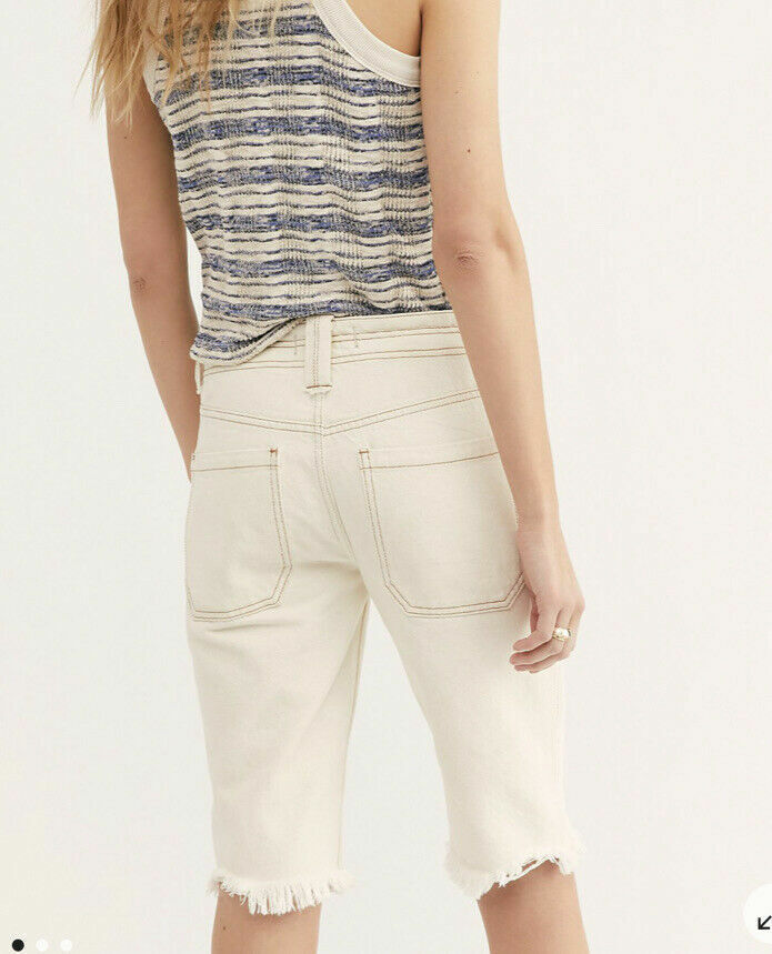 Free People Rebel Rouser Cut-Off Jean Shorts in Natural