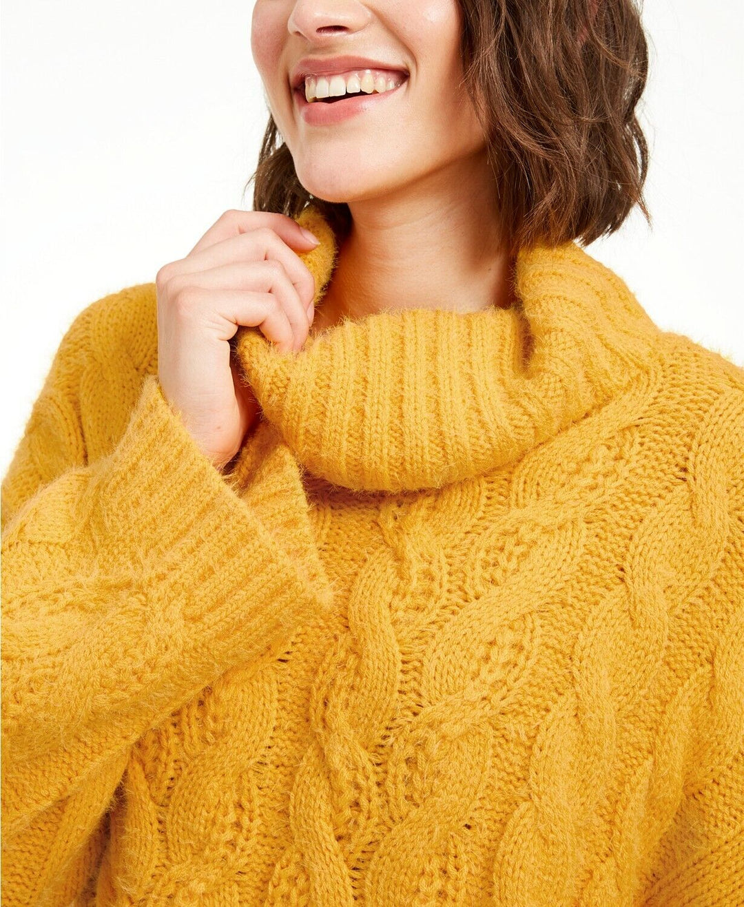 Sun + Moon Cowl-Neck Cable-Knit Sweater