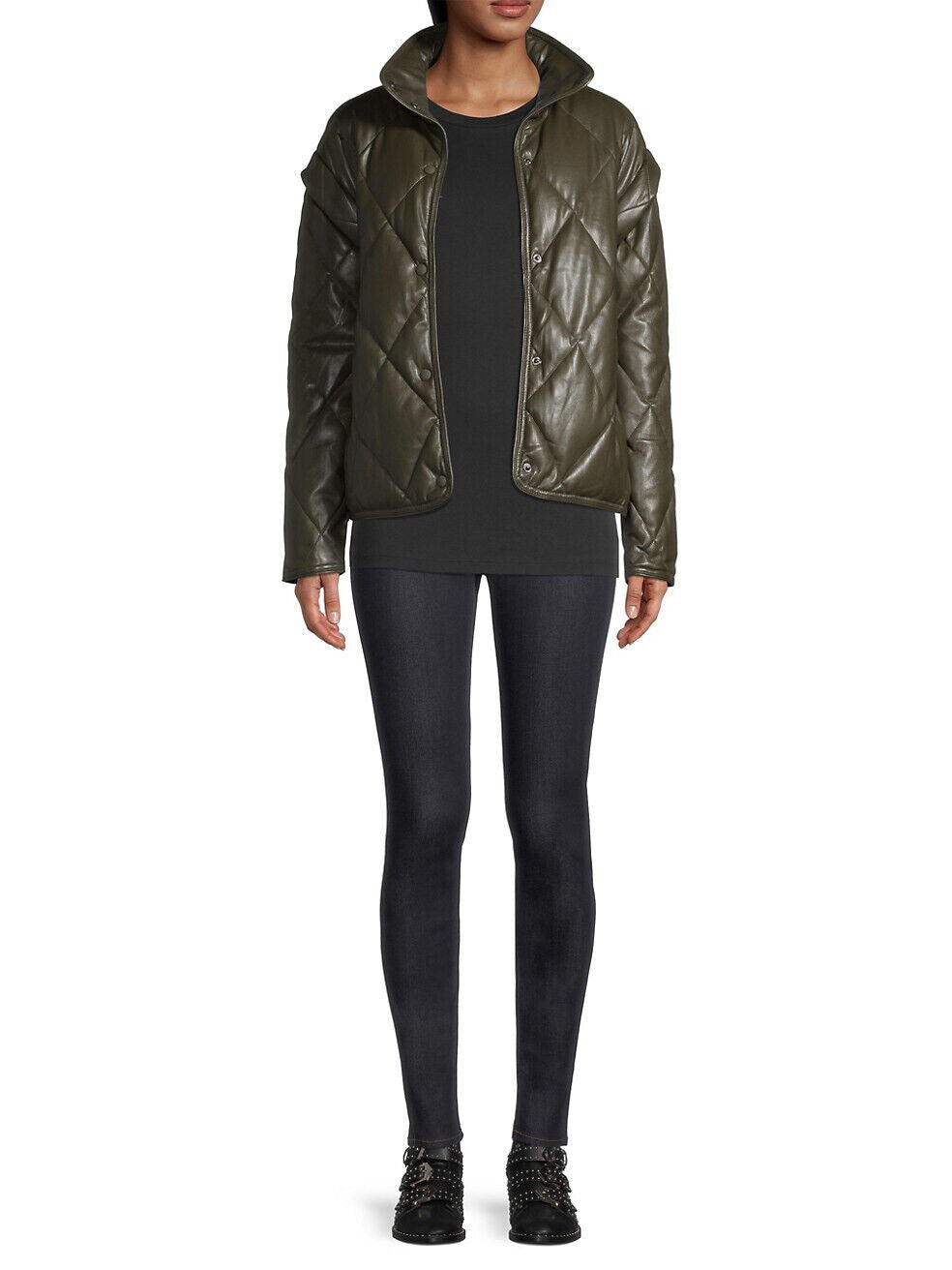 Apparis Liliane Lightweight Faux Leather Puffer Jacket