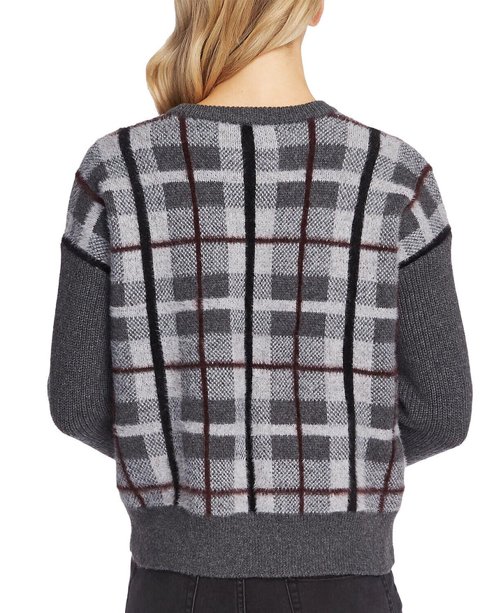 Vince Camuto Textured Plaid Sweater