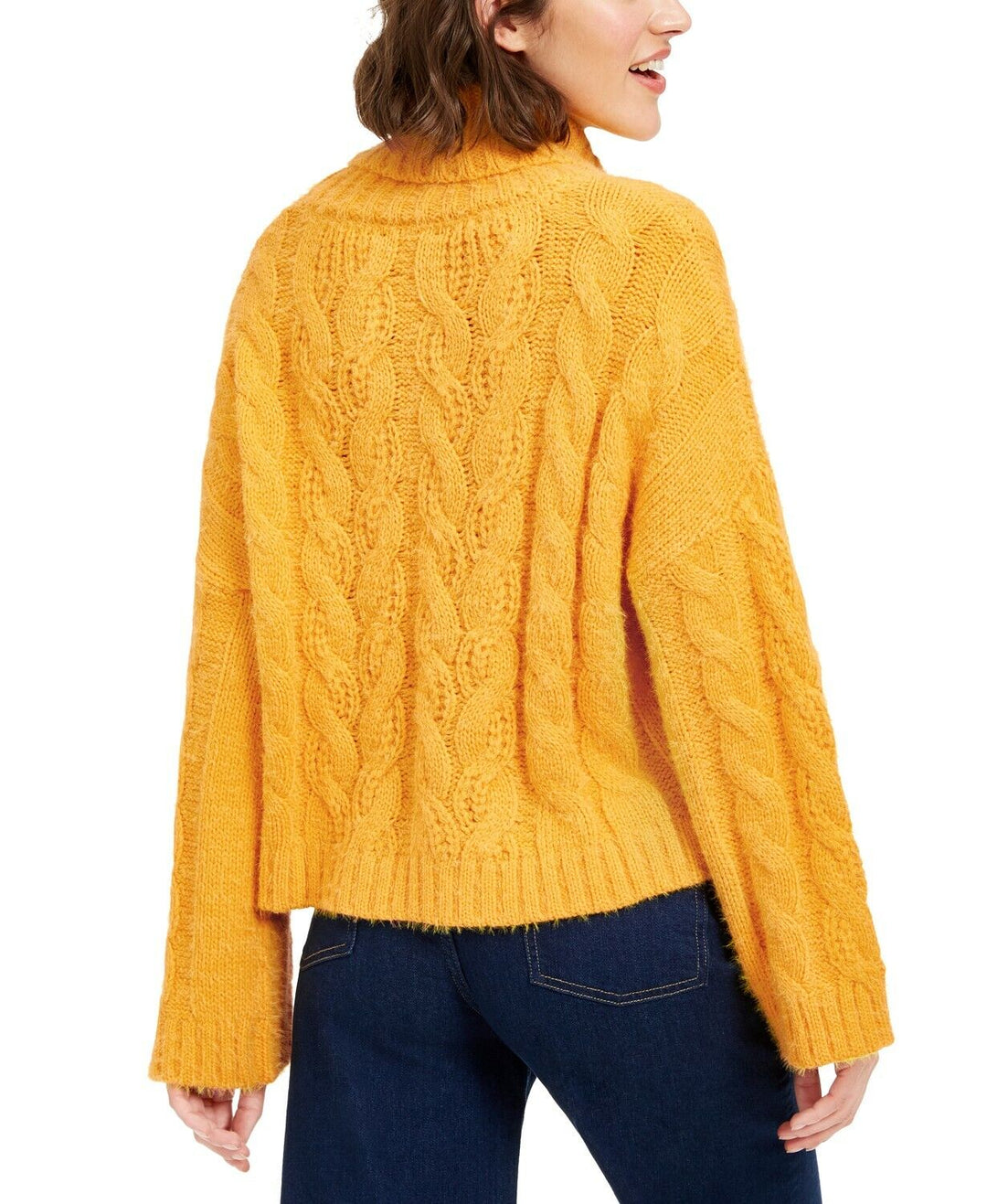 Sun + Moon Cowl-Neck Cable-Knit Sweater