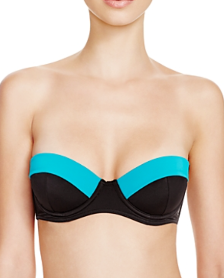 Sole East Kuta Color Block Bandeau Underwire Bikini Top $58 Size L # U3 492 NEW